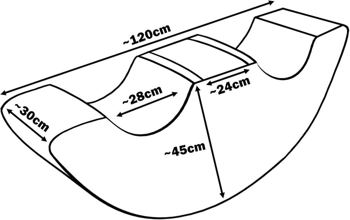 Doppel-Schaukelfigur Böhnchen Schaumstoff-Wippe Balancierbrücke Wippschaukel (Farbe: weiss,grau)