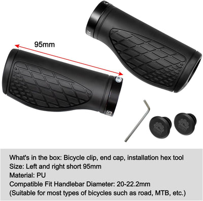 GORIX Bike Ergo Grips Bar End Cycle Lock On Lenker Mountainbike MTB [95mmｘ95mm・128mmｘ95mm] (GX-AGOO)