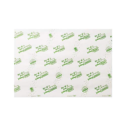 2000 Blatt Bio Hamburgerpapier Sandwichpapier Frischhaltepapier fettdicht 32g/m² für Burger Sandwich