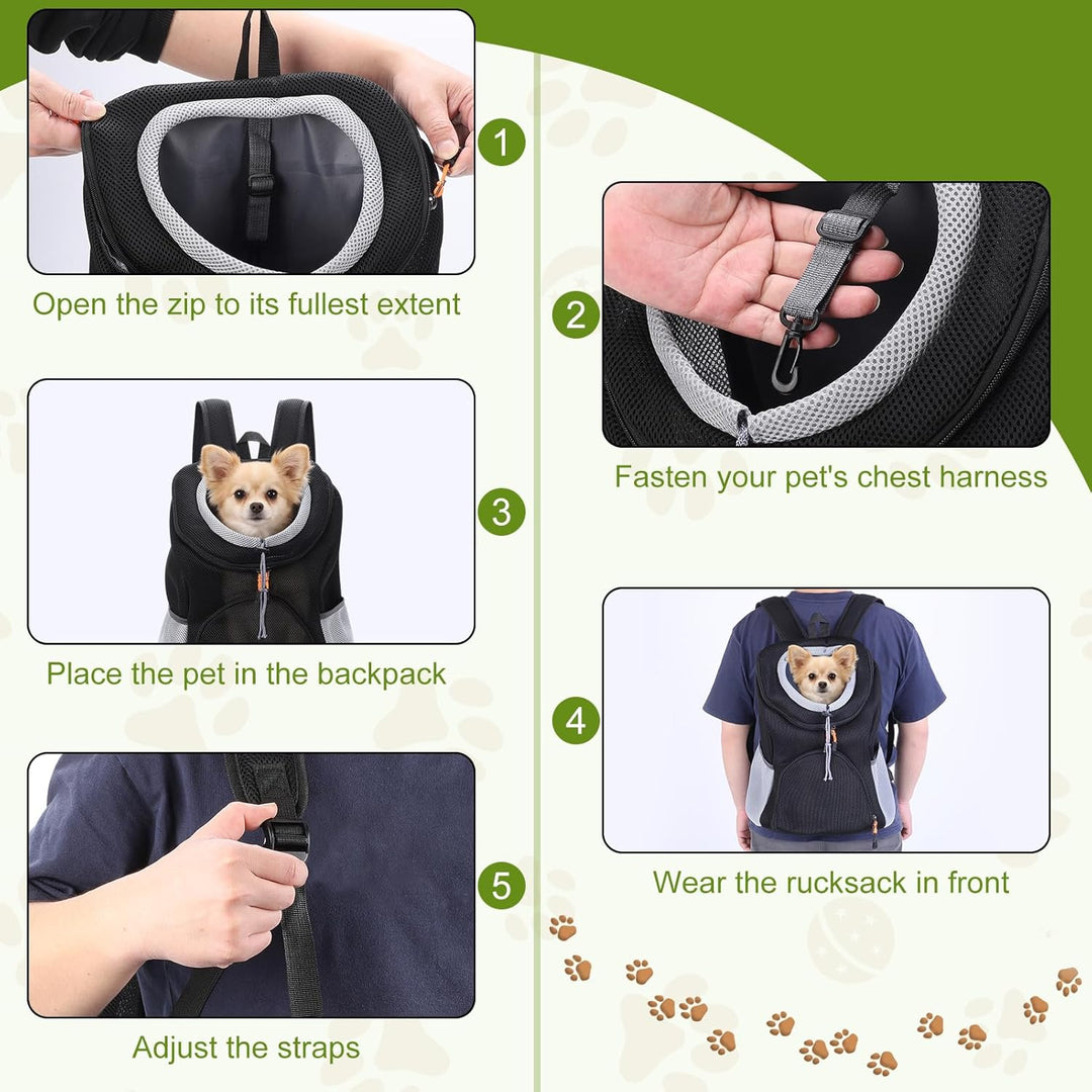 Hundetransportrucksack, Hundevorderrucksack, Haustiertransportrucksack, Fronttragerucksack, belüftet