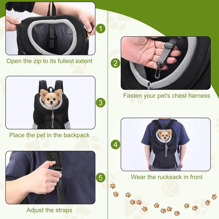 Hundetransportrucksack, Hundevorderrucksack, Haustiertransportrucksack, Fronttragerucksack, belüftet