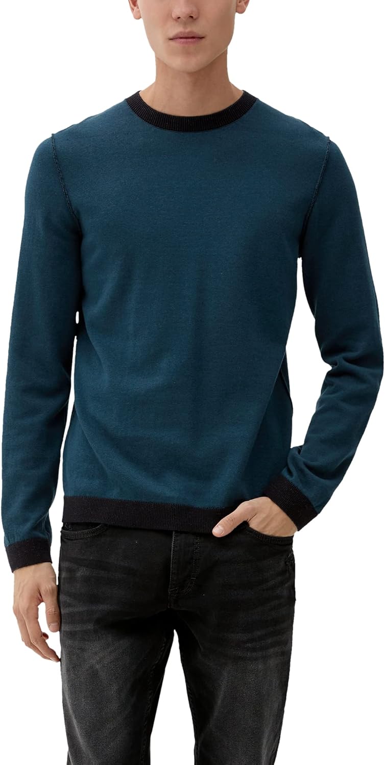Q/S designed by Men's 2118686 Strickpullover, Blau, S