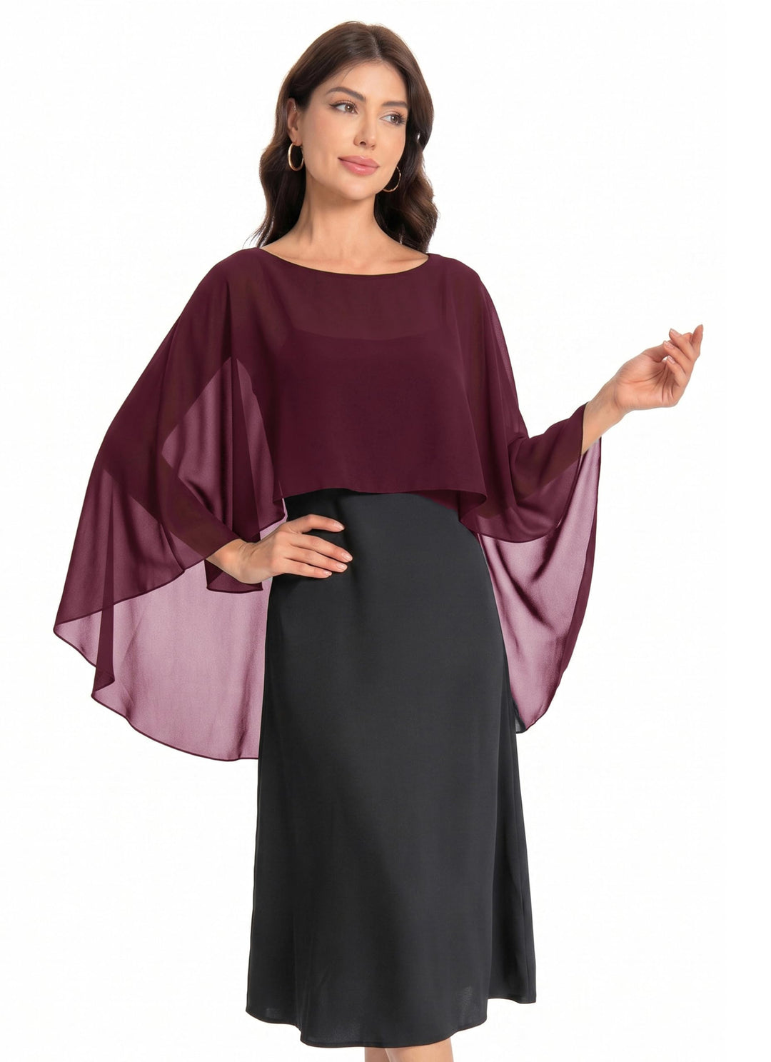 Baoqiya Damen 100 cm Einheitsgrösse Burgunder, Einheitsgrösse Burgunder