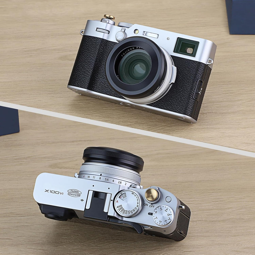 Haoge LH-X51B 2in1 Ultradünne Metall Gegenlichtblende Sonnenblende mit 49mm Adapterring für Fujifilm
