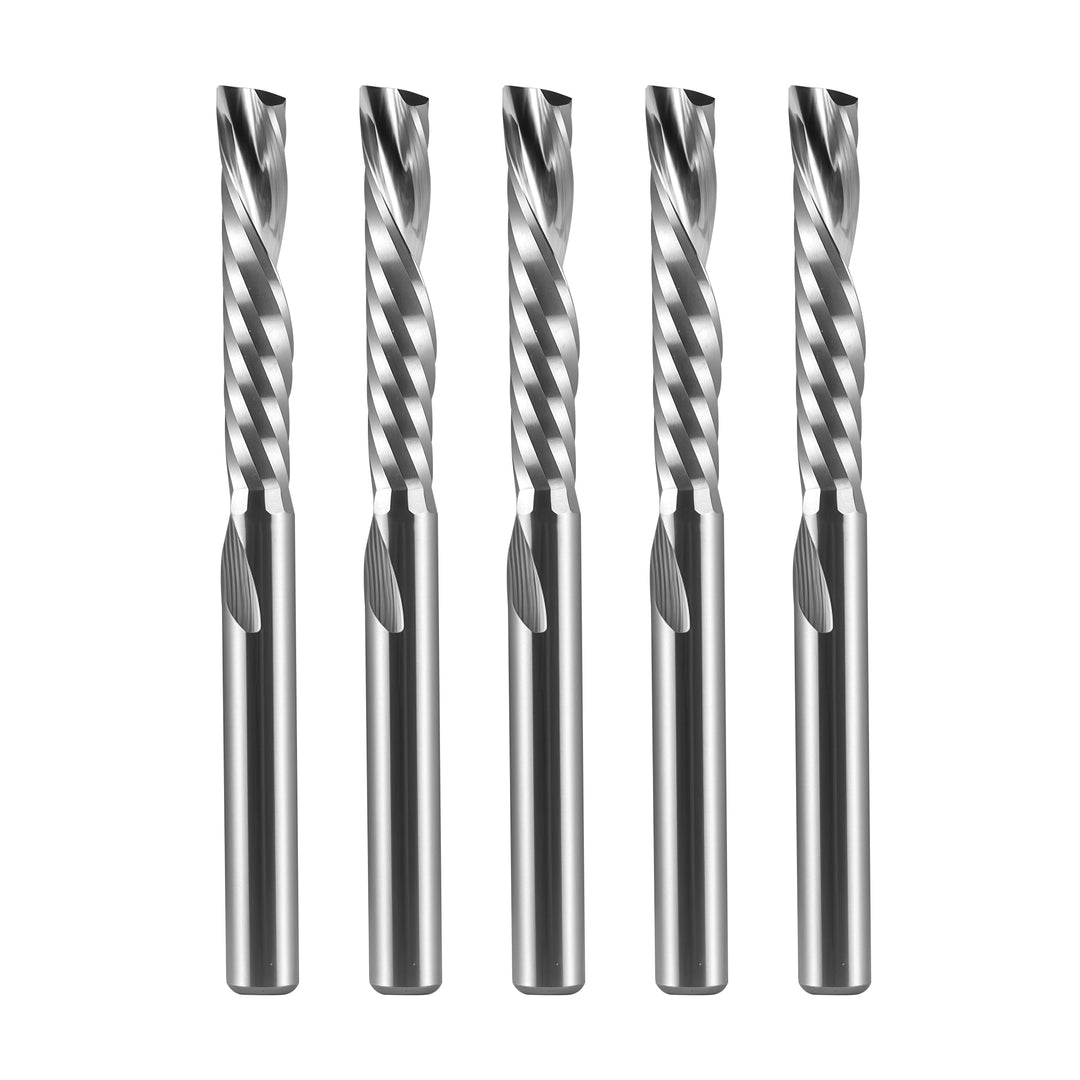 5 Stück Spiralfräser 3,175mm Schaft Downcut 17mm Schnittlänge CNC Fräser Nutfräser VHM Schaftfräser