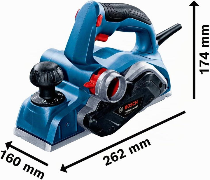 Bosch Professional Hobel GHO 20-82 (700 W Leistung, rechts- und linkshändige Bedienung, inkl. Schlüs