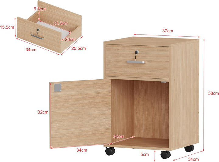Kleiner mobiler Aktenschrank, Heimbüro, unter Schreibtischschubladen, Aktenaufbewahrung, Bürosockel,