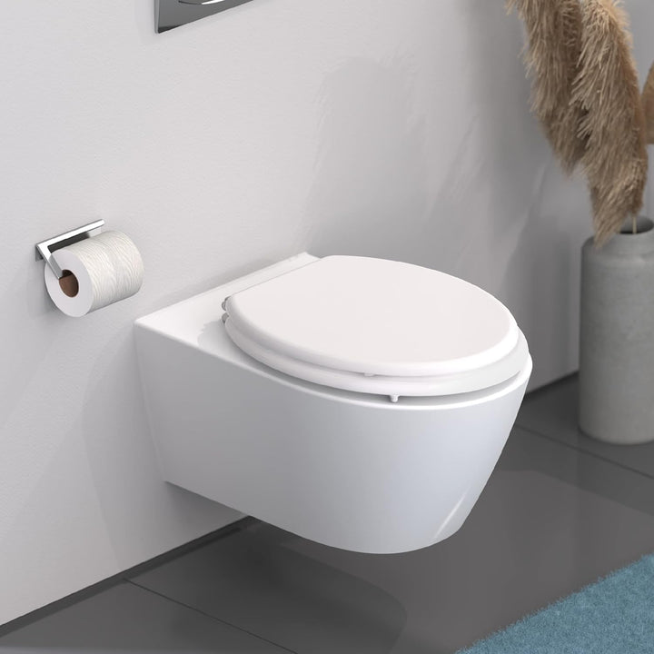 SCHÜTTE WC-Sitz WHITE, Holzkern Toilettendeckel, Klodeckel Weiss 84000