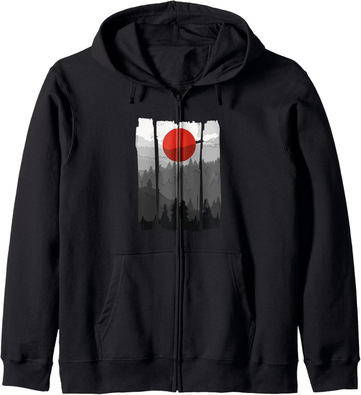Japanischer Sonnenaufgang Kapuzenjacke