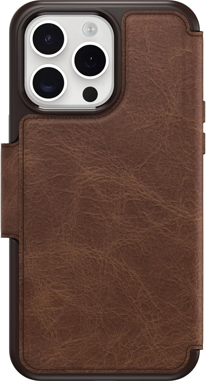OtterBox Strada Hülle für iPhone 15 Pro Max für MagSafe, stossfest, sturzsicher, Premium Lederfolio