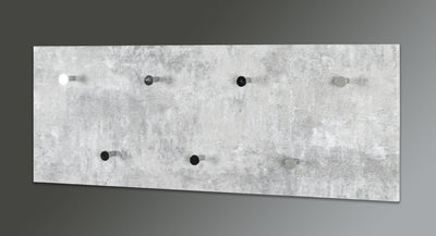 HAKU Möbel 42650 Wandgarderobe, Metall, Betonoptik-chrom,, 5,5 x 80 x 30 cm, Betonoptik-chrom