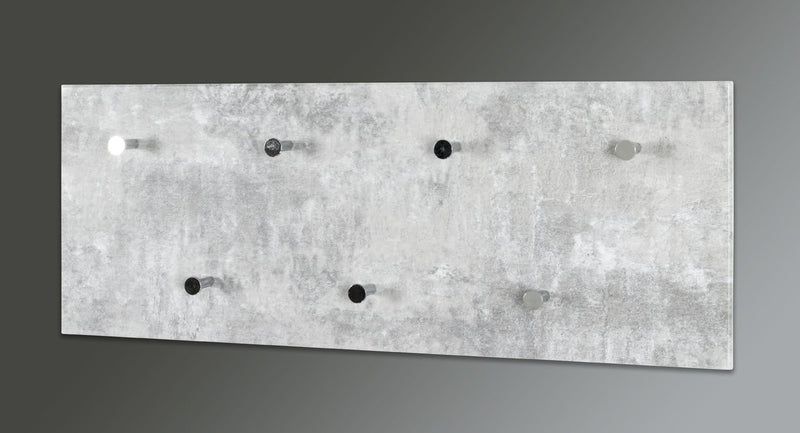 HAKU Möbel 42650 Wandgarderobe, Metall, Betonoptik-chrom,, 5,5 x 80 x 30 cm, Betonoptik-chrom