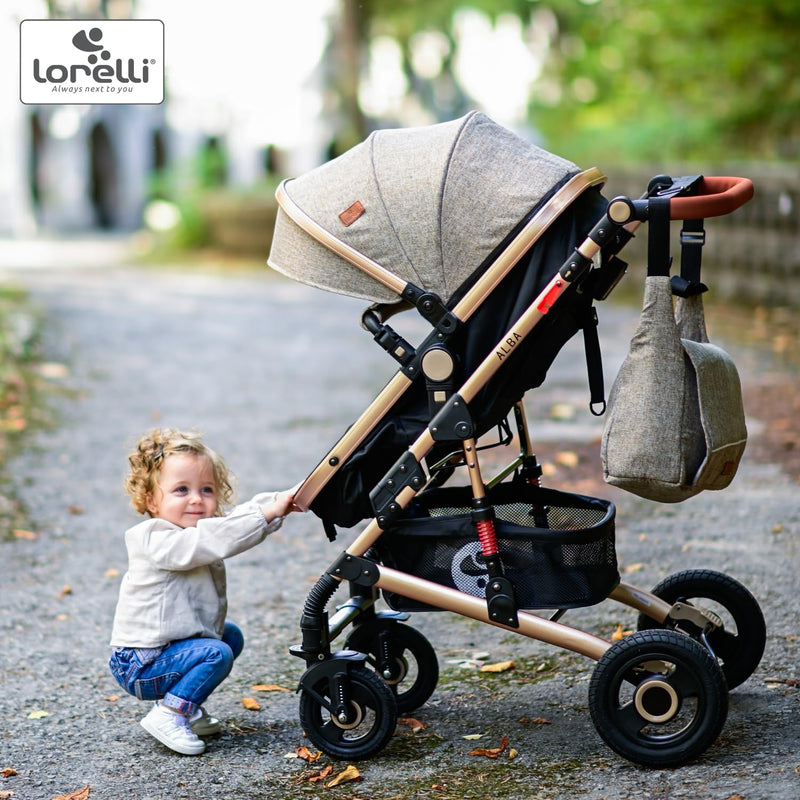 Lorelli Kinderwagen Alba 2 in 1 mit Liegeposition, Kombikinderwagen, Baby Buggy klein zusammenklappb