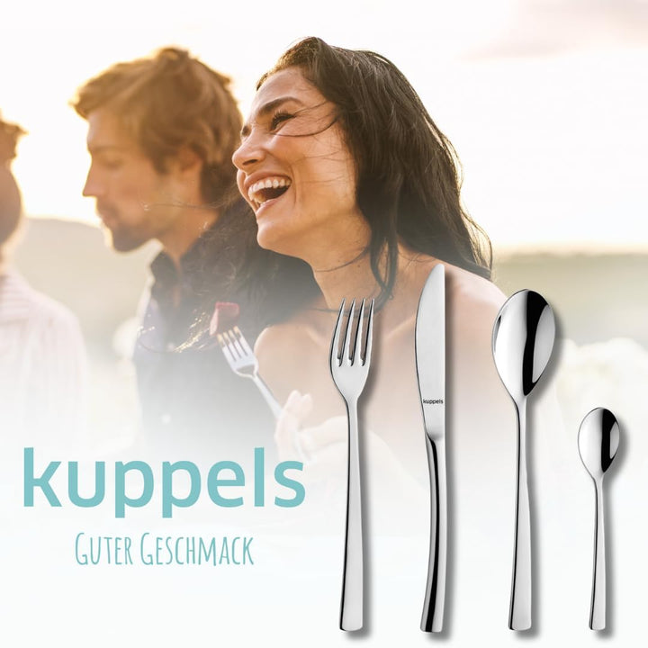 KUPPELS | Besteckset SOUL 24-teilig | Raffiniertes Besteck Set 6 Personen | Hochglanzpoliert | Edels