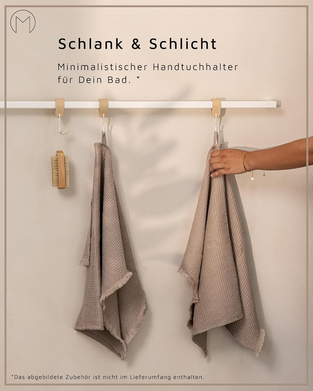 Metallbude Handtuchhalter VANA - Eckig/Weiss - Wandmontage - Pulverbeschichtetes Stahlrohr - Kratz-,