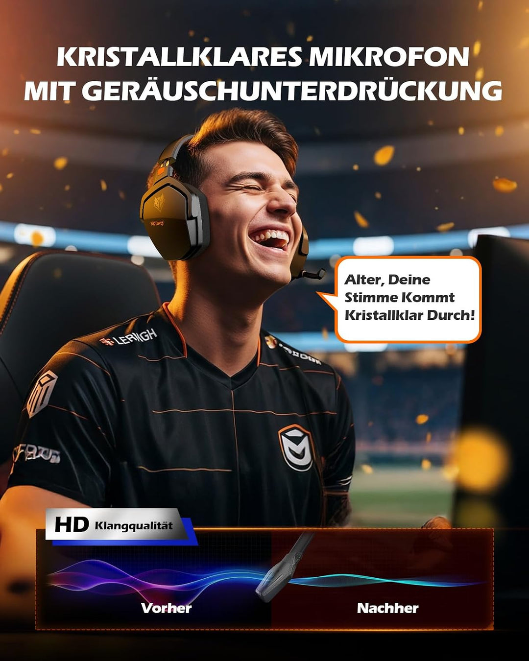 NUBWO G06 Wireless Gaming Headset für PS5, PS4, PC, Rauschunterdrückung über Ohr-Gaming-Kopfhörer mi
