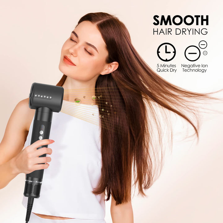 7 in 1 Haarstyler, UKLISS Föhnbürste mit Haartrockner 110000 U/Min Hochtouriger Motor, Warmluftbürst