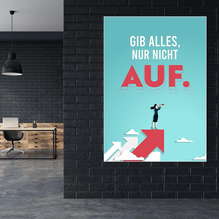 wandmotiv24 Poster als Wanddeko, Grösse Din A0, Gib Alles nur Nicht auf, Himmel, Wolken, Moderne Wan