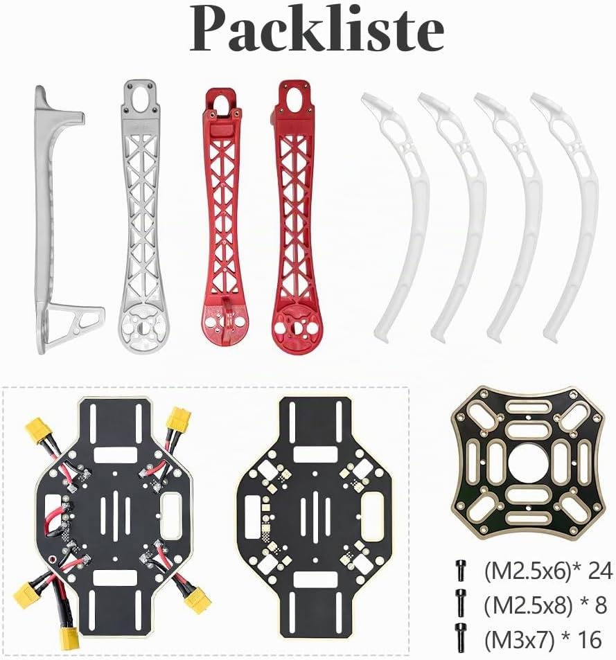 HAWK'S WORK F450 Drohnenrahmen, 450mm Radstand Quadcopter Frame Kit mit Landekufen (Standard), Stand