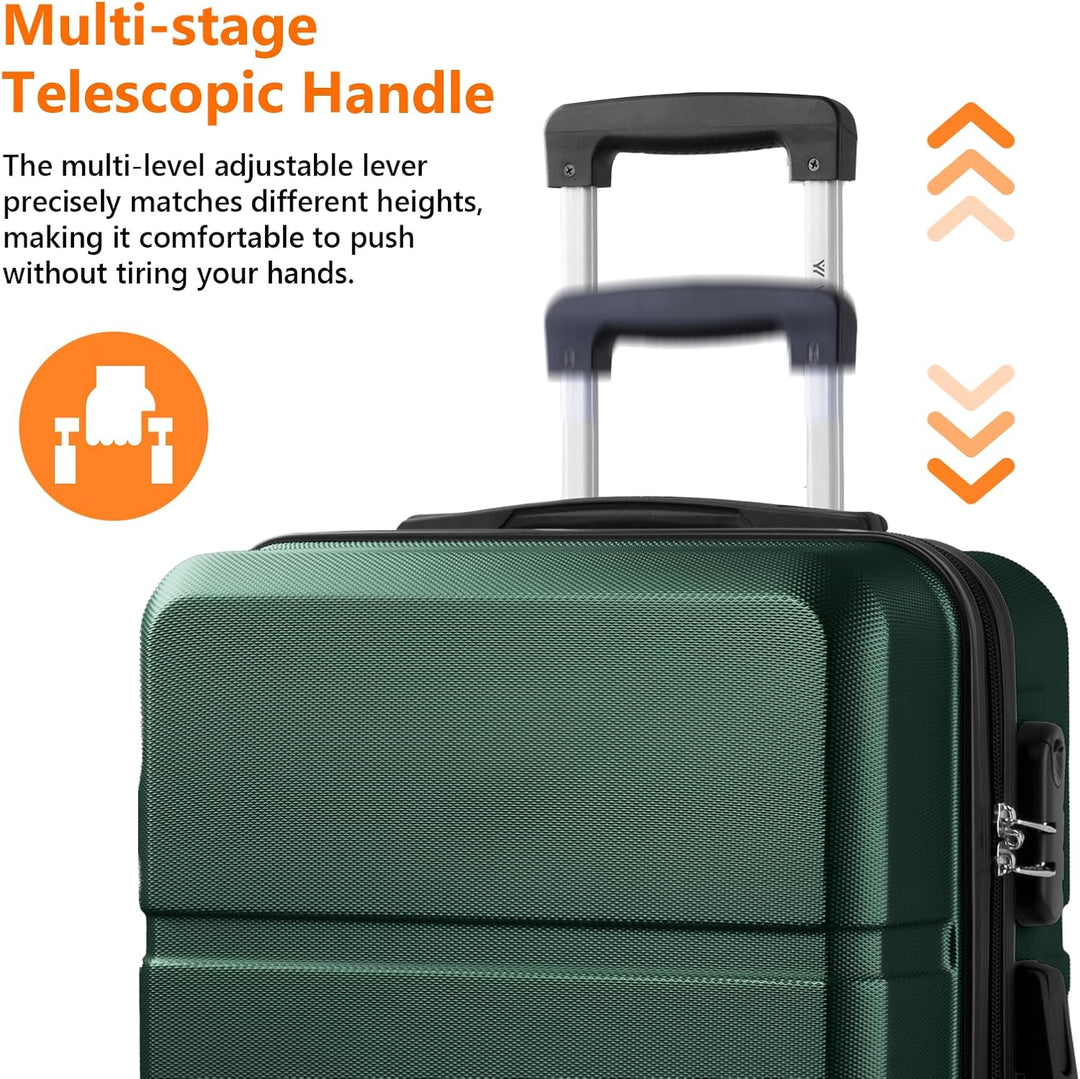 Gepäck, Trolley Suitcase Reisekoffer, Rollkoffer Handgepäck, Kabinenkoffer mit 4 Rollen 360°, Hartsc