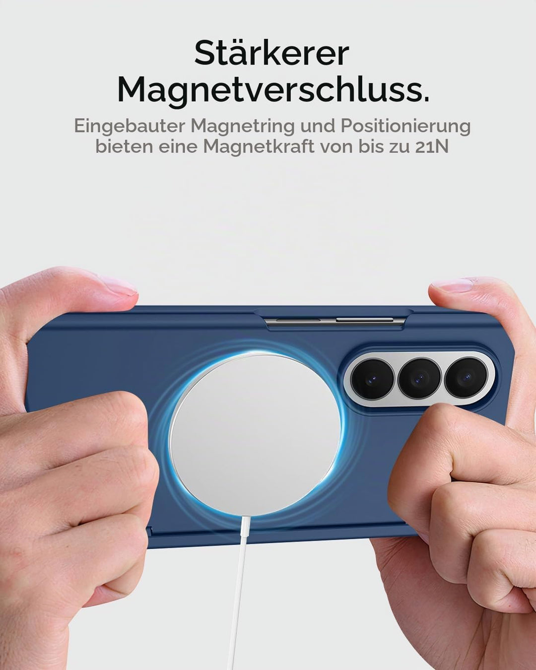 Miimall Magnetisch Hülle Kompatibel mit Samsung Galaxy Z Fold 7 Hülle mit S-Pen &amp; Stifthalter, [Anti