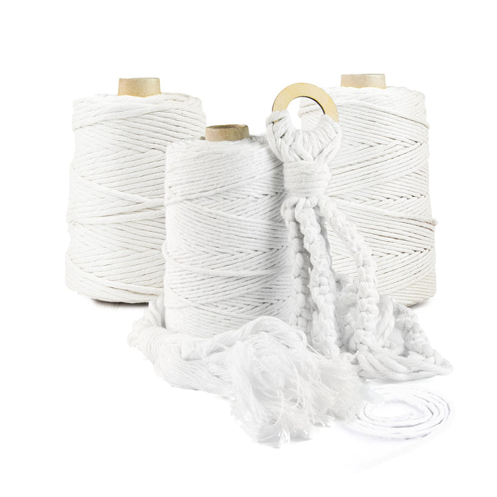 Seiletech.de Premium MAKRAMEE GARN | 700m | 5mm | Natur | 100% Baumwolle | Kordel Natur | Baumwollga
