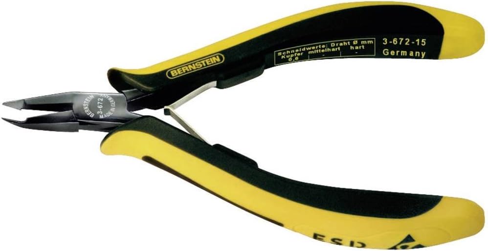 Bernstein Werkzeug Spitzenschneider Euroline, 130 mm, 200 abgewinkelt ohne Wate, ableitfähige zweifa