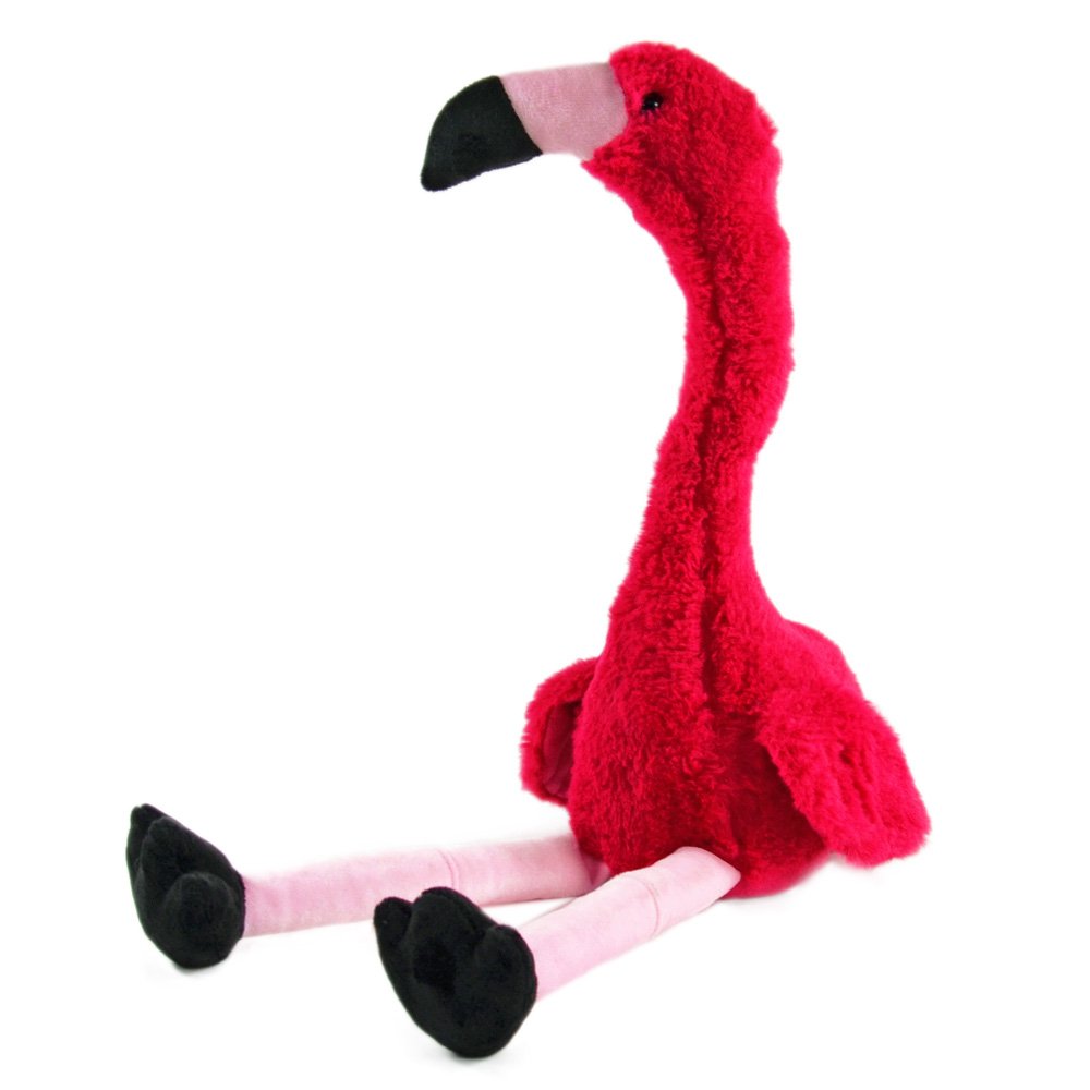 Kögler 76502 - Labertier Flamingo Peet, ca. 34,5 cm gross, nachsprechendes Plüschtier mit Wiedergabe