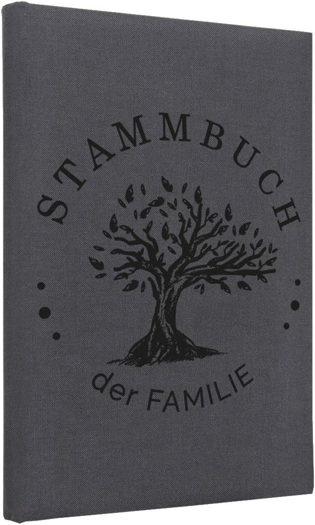 Hochzeitideal, Stammbuch der Familie Serie Boho Leinen dunkelgrau (Motiv2)