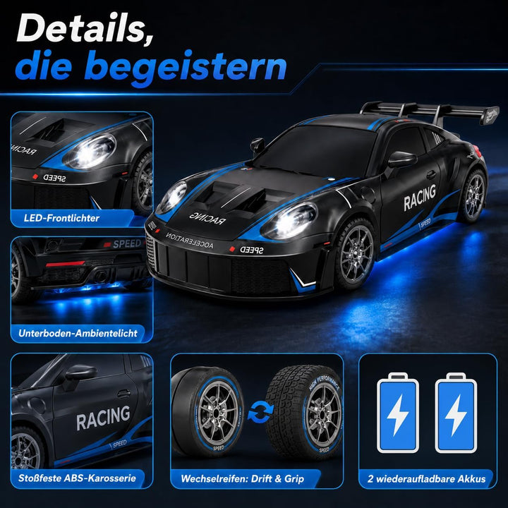 Ferngesteuertes Auto 1:24 Scale Drift Car 4WD 2.4GHz RC Drift Auto 20KM/H Hohe Geschwindigkeit Rennw