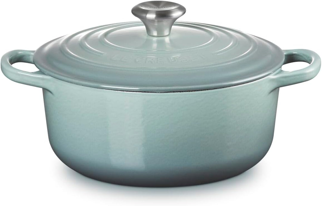 Le Creuset Signature Runder Bräter aus Gusseisen, 20 cm, 2,4 Liter, Sea Salt