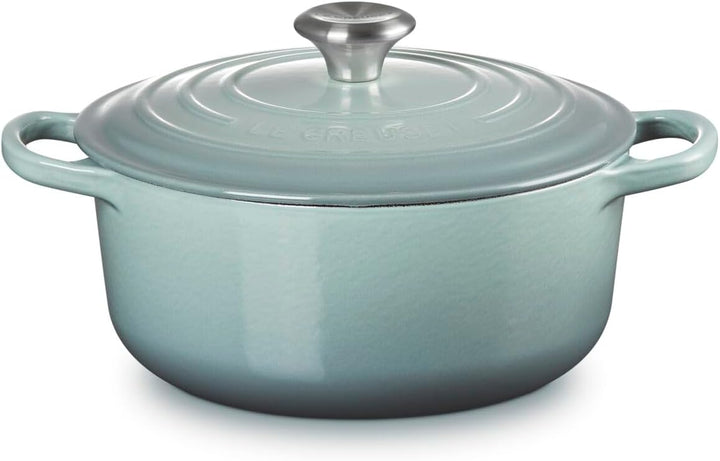 Le Creuset Signature Runder Bräter aus Gusseisen, 20 cm, 2,4 Liter, Sea Salt