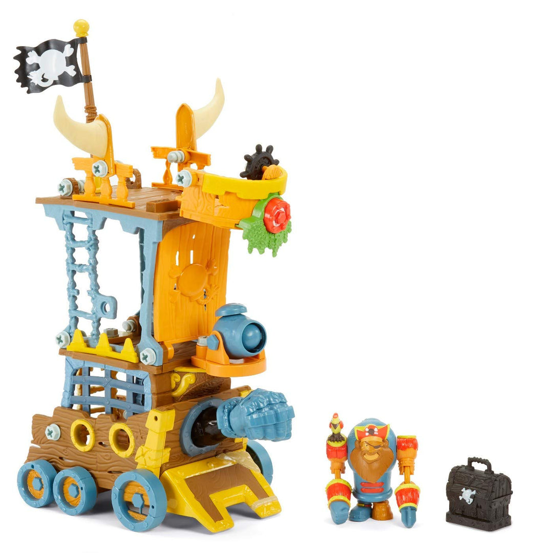 little tikes Kingdom Builders – Wreckin-Roller mit Bashers Leader Captain Cannonblast mit über 25 Ro
