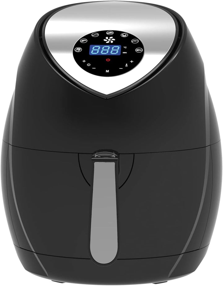Heissluft Fritteuse ECO-AIR-PROFI DC-1400W schwarz, digitales Touch-Bedienfeld ohne Fett für leckere