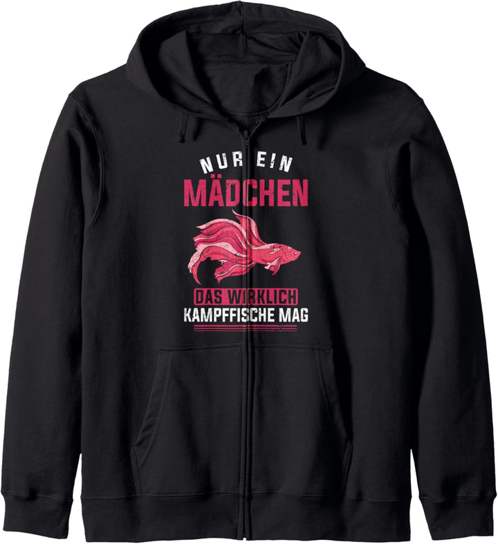 Nur ein Mädchen das wirklich Kampffische mag Betta Fisch Kapuzenjacke