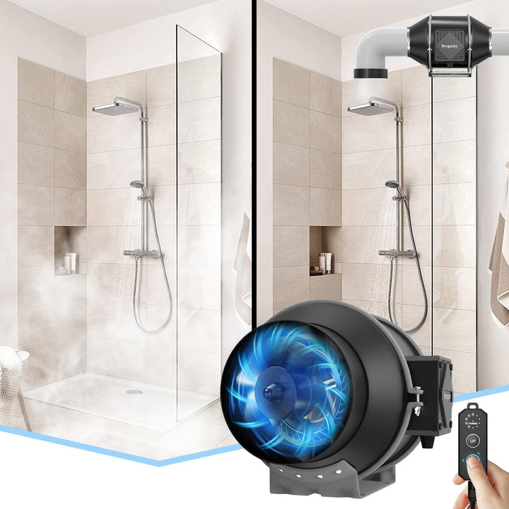 Brogachy 150mm Regelbar PWM Rohrventilator, Abluftventilator,Rohrlüfter 3000 RPM mit Dreiphasiger EC