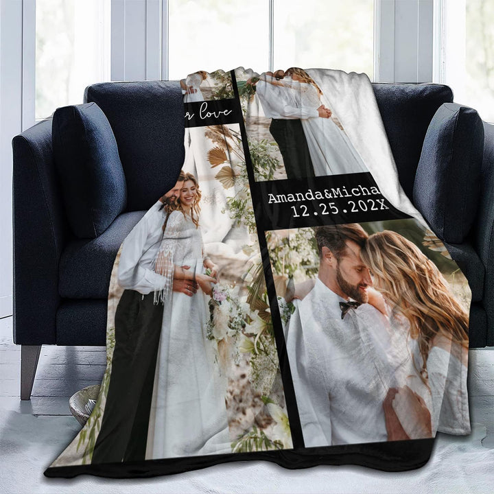 Easycosy personalisierte Decke für Paare - Valentinstag Foto Geschenke für Sie Frauen Benutzerdefini