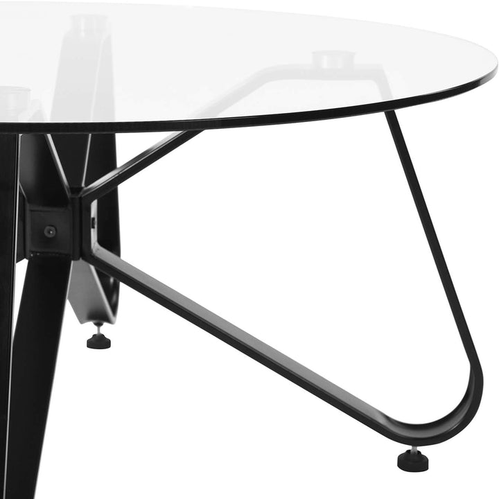 Runder Couchtisch aus gehärtetem Glas, nordischer minimalistischer Sofatisch moderner Beistelltisch