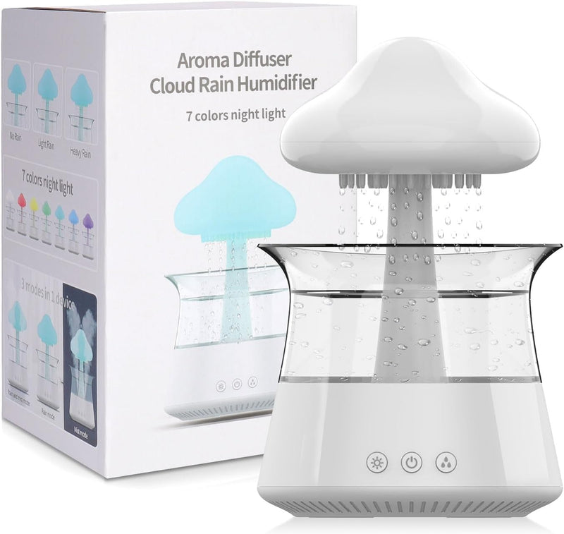 Wolkenluftbefeuchter, Rain Cloud Humidifier mit Fernbedienung,Diffusor für ätherisches Öl mit 7 Farb