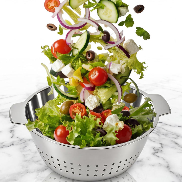 Salatsieb Salatseiher Küchensieb Sieb Edelstahl Seiher Nudelsieb Standseiher | Ø 24 cm Gemüsesieb Ab
