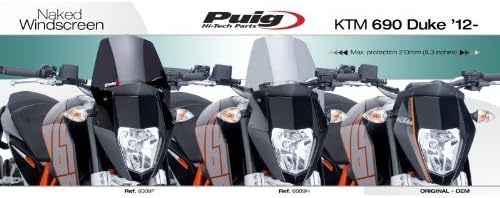 Nakedbike-Scheibe kompatibel für KTM 690 Duke/R 12-19 rauchgrau Puig NG Sport
