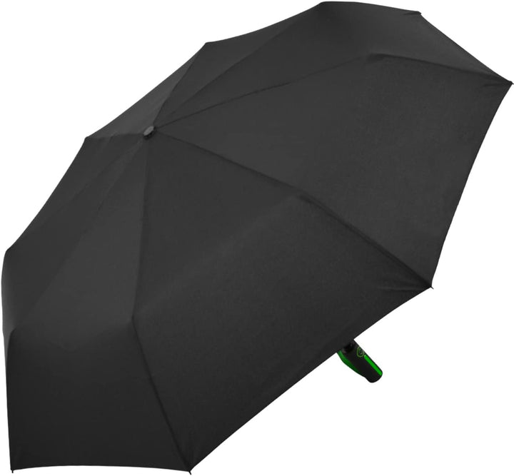 iX-brella Big Fiberglas Taschenschirm 104cm mit farbigen Doppel-Speichen - schwarz-grün, Schwarz-grü