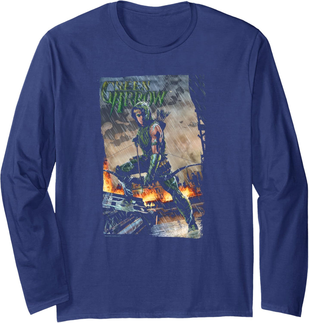 Justice League Green Arrow Fire and Rain Langarmshirt
