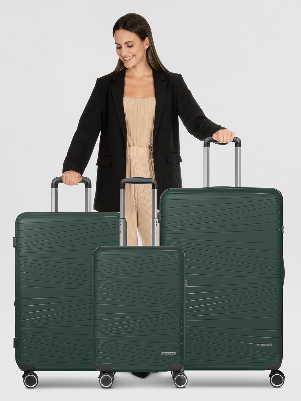 Franky Dallas 3.0 Hartschalen-Trolley mit 4 Rollen Koffer Set 3 Teilig | Ausgestattet mit TSA-Schlos