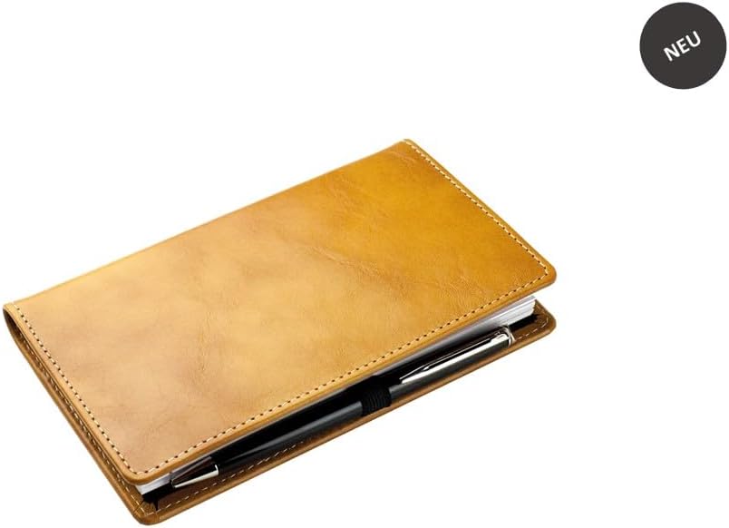 DELMON VARONE - Personalisierbarer Taschenkalender 2026 Anilin Leder braun - Organizer Terminkalende