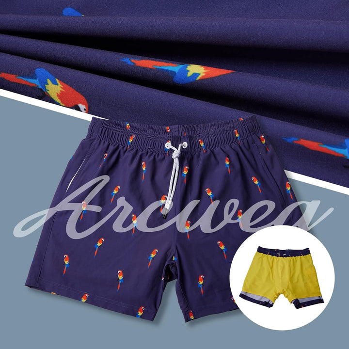 Arcweg Badehose für Herren Jungen Badeshorts mit Kompression Liner 2 in 1 Schnelltrocknend Strandhos