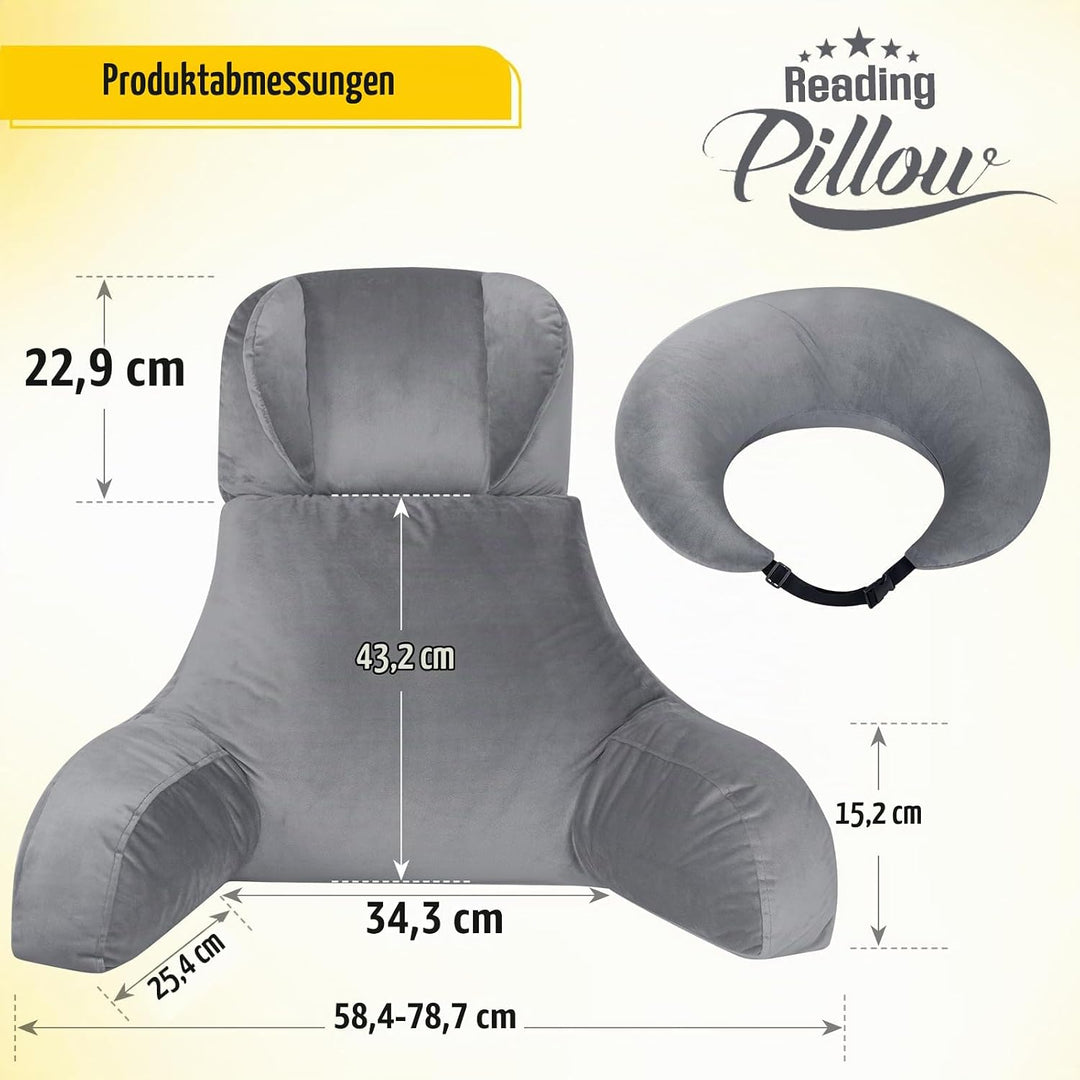 AS AWESLING Lesekissen &amp; Gaming-Kissen mit Rückenstütze - Nacken- und Lendenkissen für Bett, Sofa, B