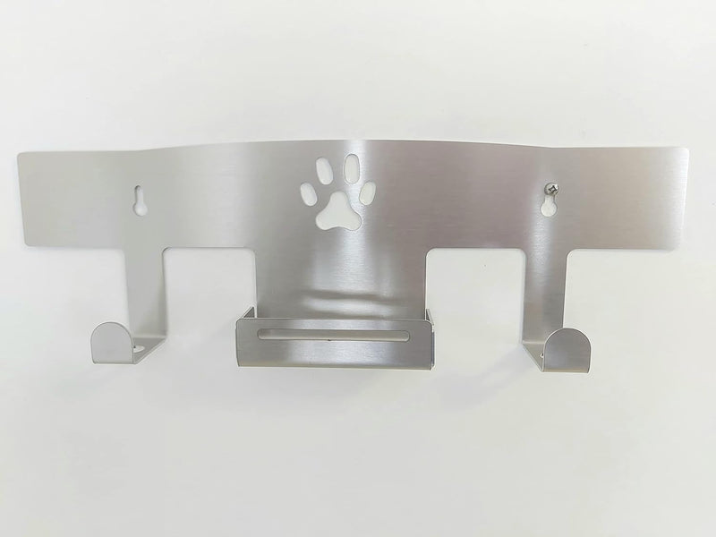 HL-Perfektion-in-Edelstahl Hundegarderobe für Hundeleinen Katzenleinen mit Beutelspender massiv Edel