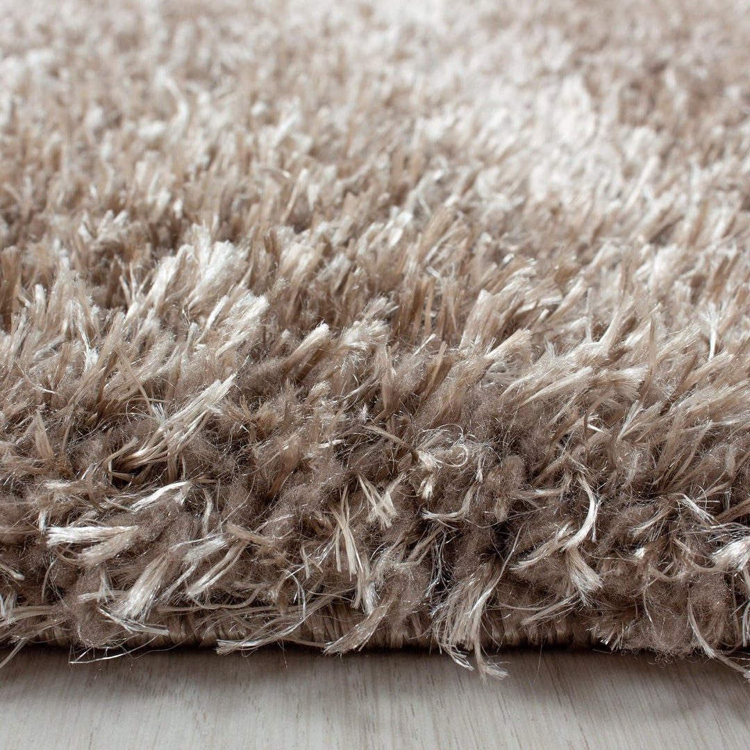 Glanz Hochflor Rund Teppich Wohnzimmer Einfarbig Unicolor Design Pflegeleicht Wohnzimmerteppich Schl