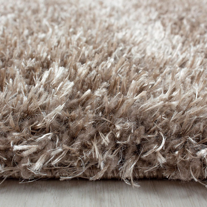 Glanz Hochflor Rund Teppich Wohnzimmer Einfarbig Unicolor Design Pflegeleicht Wohnzimmerteppich Schl